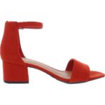 Sugar Womens Noelle Red Faux Suede Heel Sandals Shoes 10 Medium (B,M) BHFO 2860