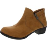 Sun + Stone Womens Abby Tan Faux Suede Booties Shoes 7 Wide (C,D,W) BHFO 9103