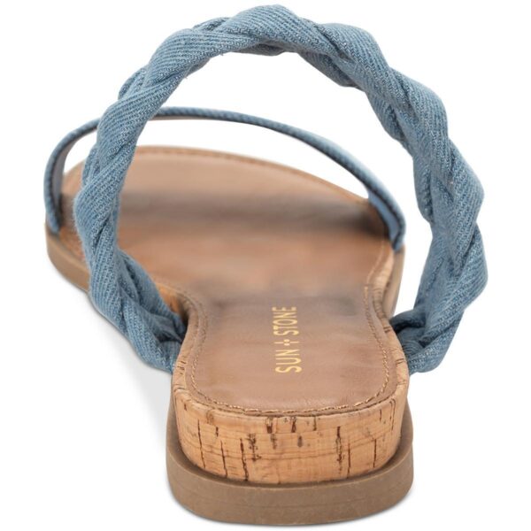 Sun + Stone Womens Easten Blue Slide Sandals Shoes 8 Wide (C,D,W) BHFO 7456