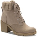 Sun + Stone Womens Romina Knit Ankle Combat & Lace-up Boots Shoes BHFO 7691