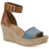 Sun + Stone Womens Sammi Blue Wedge Sandals Shoes 9.5 Medium (B,M) BHFO 9182