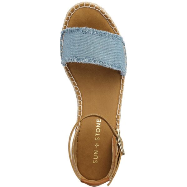 Sun + Stone Womens Sammi Blue Wedge Sandals Shoes 9.5 Medium (B,M) BHFO 9182