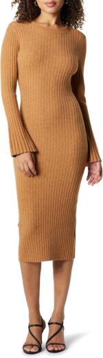 The Drop Women's Fernanda Bell Sleeve Ribbed Sweater Dress