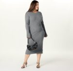 The Drop Women's Fernanda Bell Sleeve Ribbed Sweater Dress