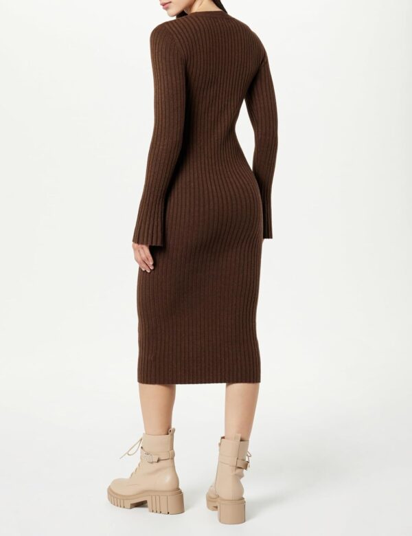 The Drop Women's Fernanda Bell Sleeve Ribbed Sweater Dress