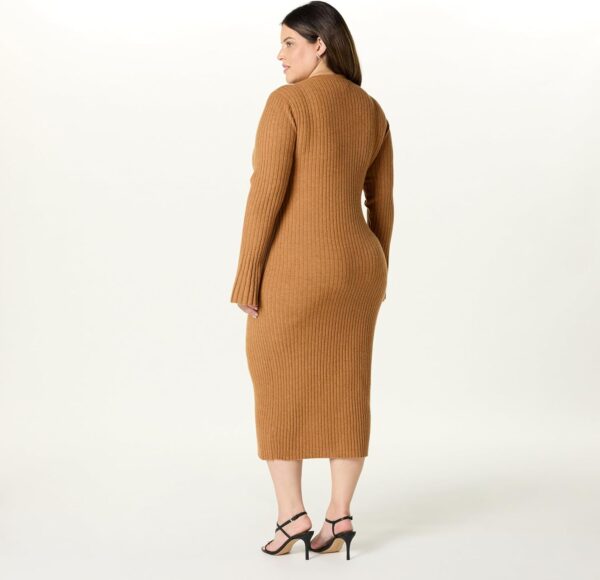 The Drop Women's Fernanda Bell Sleeve Ribbed Sweater Dress