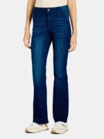 Time and Tru Women's High Rise Cargo Flare Jean, 30", 32", 34" Inseams, Sizes 2-20