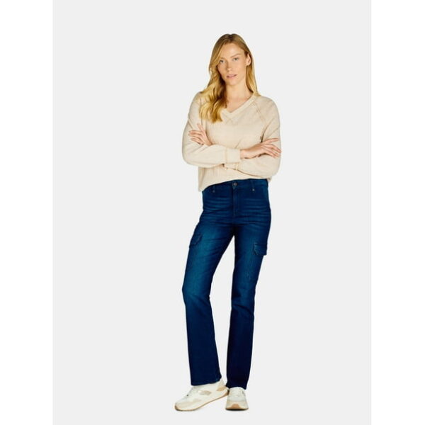 Time and Tru Women's High Rise Cargo Flare Jean, 30", 32", 34" Inseams, Sizes 2-20