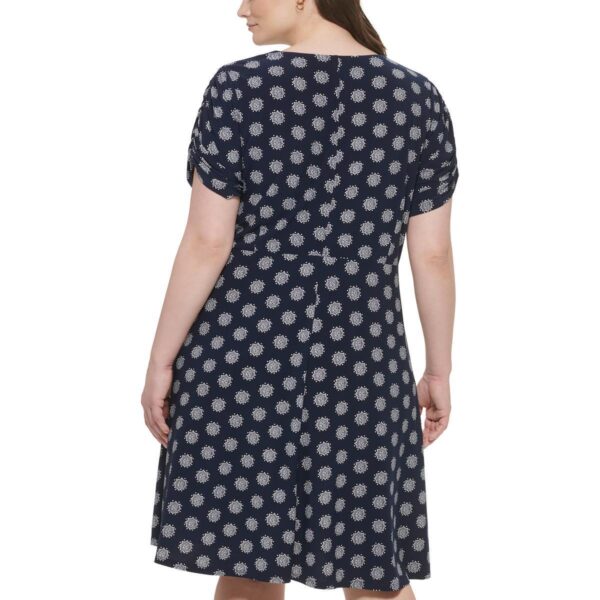 Tommy Hilfiger Womens Navy Medallion Print Wrap Dress Petites 20W BHFO 8814