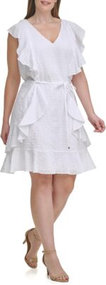 Tommy Hilfiger Women's Tommy Hilfiger Women's Sleeveless Ruffle Dress