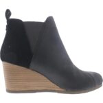 Toms Womens Kelsey Black Leather Ankle Booties Shoes 9 Medium (B,M) BHFO 0908