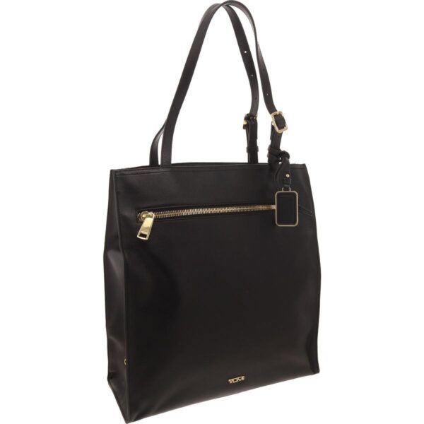 Tumi Womens Black Leather Shoulder Purse Tote Handbag Large BHFO 8645