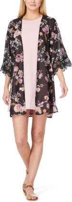 WallFlower Women's Sleeveless Swing Dress & Printed Kimono Set