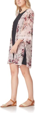 WallFlower Women's Sleeveless Swing Dress & Printed Kimono Set