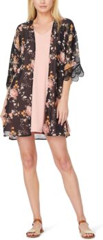 WallFlower Women's Sleeveless Swing Dress & Printed Kimono Set