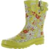 Western Chief Womens Urban Flowers Yellow Rain Boots 7 Medium (B,M) BHFO 1578