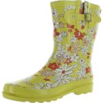 Western Chief Womens Urban Flowers Yellow Rain Boots 7 Medium (B,M) BHFO 1578