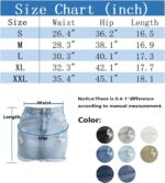 Women’s Bodycon Denim Mini Skirt High Waist Casual Washed Frayed Stretchy Jean Skirts with Pocket for Women