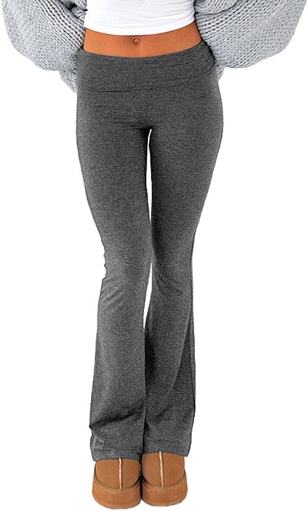 XZLUFNY Women's Fold Over Yoga Pants Low Waist Flare Skinny Legging Bootcut Bell Bottom Joggers Sweatpants