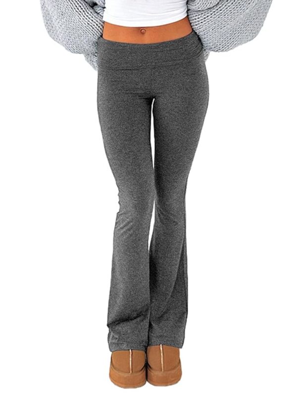 XZLUFNY Women's Fold Over Yoga Pants Low Waist Flare Skinny Legging Bootcut Bell Bottom Joggers Sweatpants