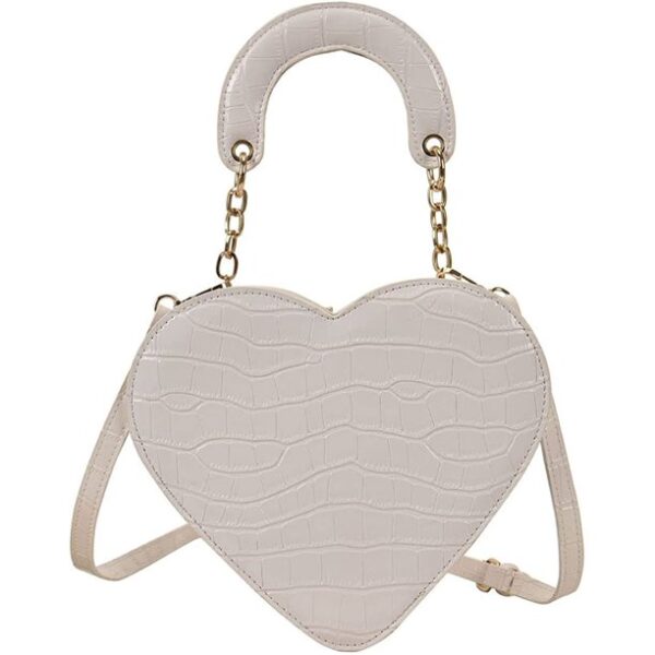 YOUI-GIFTS Heart Shaped Purse Plush PU Velvet Shoulder Bag Handbag Crossbody Bag with Chain Clutch Evening Bag for Women