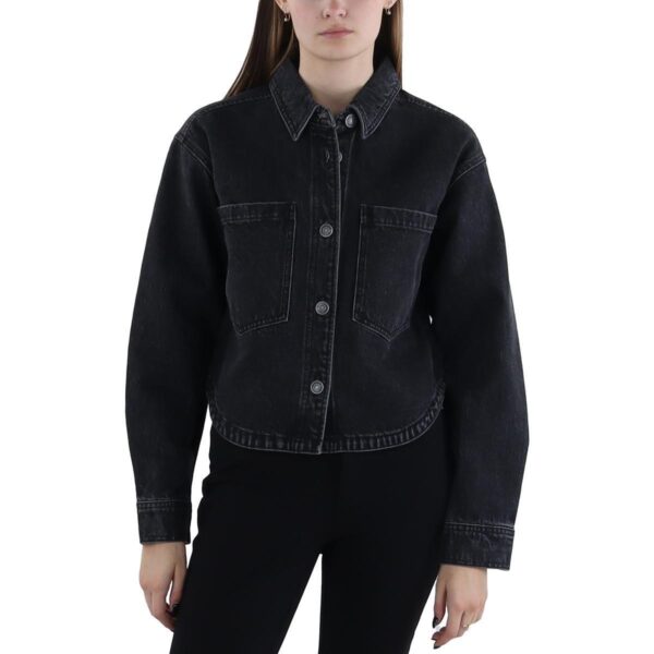 Z Supply Womens Black Short Casual Denim Denim Jacket Coat L BHFO 9651