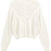 ZAFUL Women's Cropped Turtleneck Sweater Lantern Sleeve Ribbed Knit Pullover Sweater Jumper