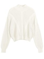 ZAFUL Women's Cropped Turtleneck Sweater Lantern Sleeve Ribbed Knit Pullover Sweater Jumper