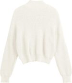 ZAFUL Women's Cropped Turtleneck Sweater Lantern Sleeve Ribbed Knit Pullover Sweater Jumper