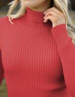 Zeagoo Women's Turtleneck Sweaters 2024 Fall Fitted Long Sleeve Pullover Sweater Ribbed Knit Basic Tops