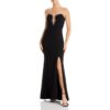 Aqua Womens Black Strapless Plunging Formal Evening Dress Gown 6 BHFO 4251