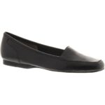 Array Womens Freedom Black Leather Loafers Shoes 7.5 Wide (C,D,W) BHFO 8440