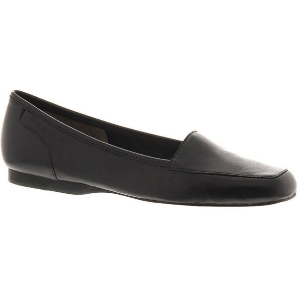 Array Womens Freedom Black Leather Loafers Shoes 7.5 Wide (C,D,W) BHFO 8440