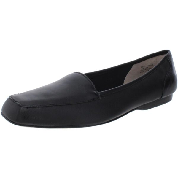 Array Womens Freedom Black Leather Loafers Shoes 8.5 Narrow (AA,N) BHFO 7075