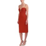 BCBGMAXAZRIA Womens Red Open Back Midi Cocktail And Party Dress 4 BHFO 0113