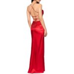 Blondie Nites Womens Lace-Up Back Maxi Evening Dress Gown Juniors BHFO 4231