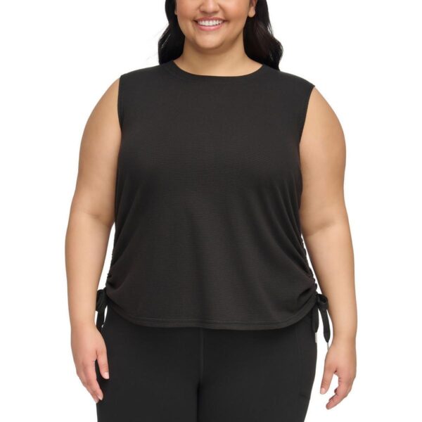 Calvin Klein Performance Womens Shirred Cotton Pullover Top Shirt Plus BHFO 7478