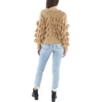 Cinq a Sept Womens Tan Merino Wool Tassel Crewneck Sweater Shirt L BHFO 5195