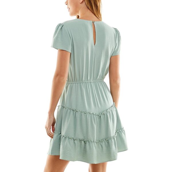 City Studio Womens Ruffled Tiered Mini Fit & Flare Dress Juniors BHFO 8955