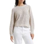 French Connection Womens Ivory Embellished Pullover Sweater Top L BHFO 1343