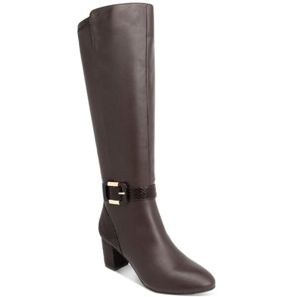 Karen Scott Womens Isabell Faux Leather Knee-High Boots Shoes BHFO 1476