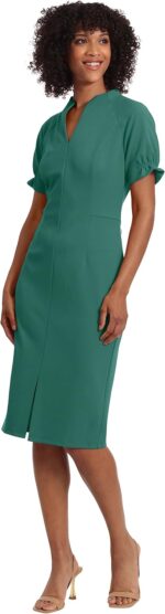 Maggy London Women's Notch Neck Sleek Sheath Dress Office Workwear