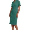 Maggy London Women's Notch Neck Sleek Sheath Dress Office Workwear