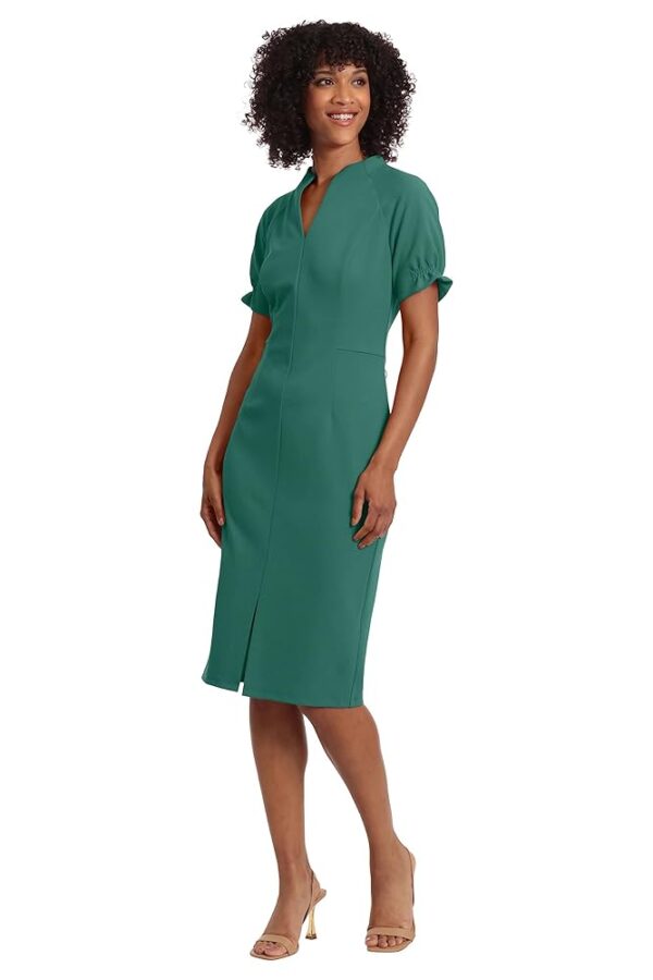 Maggy London Women's Notch Neck Sleek Sheath Dress Office Workwear