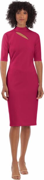 Maggy London Women's Notch Neck Sleek Sheath Dress Office Workwear