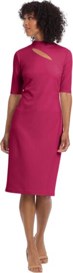 Maggy London Women's Notch Neck Sleek Sheath Dress Office Workwear