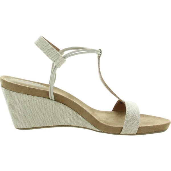 Style & Co. Womens Mulan Gold Wedge Sandals Shoes 9.5 Medium (B,M) BHFO 1487