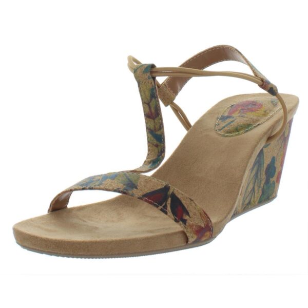 Style & Co. Womens Mulan Tan Cork Wedge Sandals Shoes 9.5 Medium (B,M) BHFO 0064