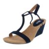 Style & Co. Womens Mulan Navy Wedge Sandals Shoes 9.5 Wide (C,D,W) BHFO 8090