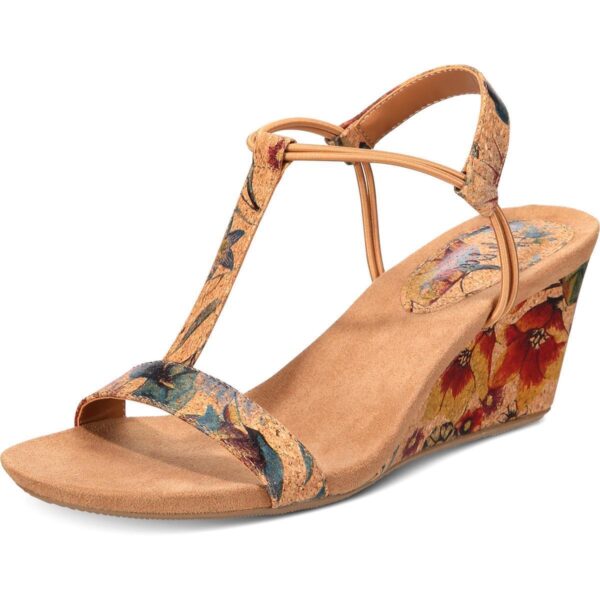 Style & Co. Womens Mulan Tan Cork Wedge Sandals Shoes 9.5 Medium (B,M) BHFO 0064